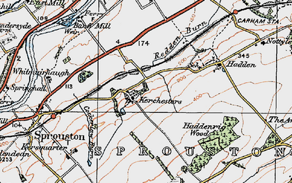 Old map of Kerchesters in 1926