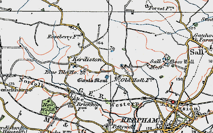 Old map of Kerdiston in 1921