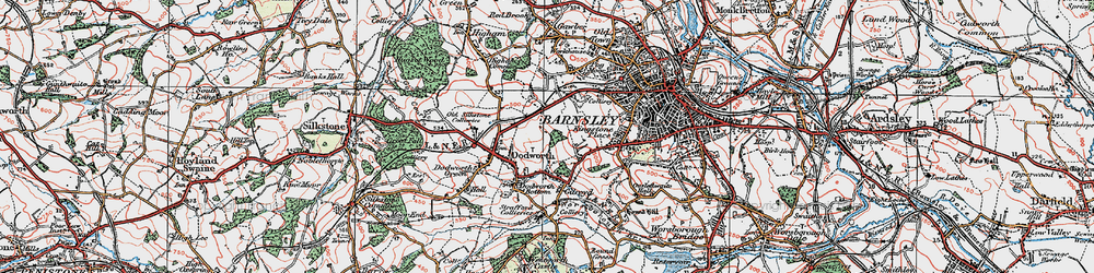 Old map of Keresforth Hill in 1924