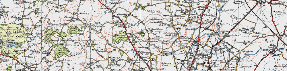 Old map of Keresley in 1920