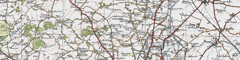 Old map of Keresley Newlands in 1920