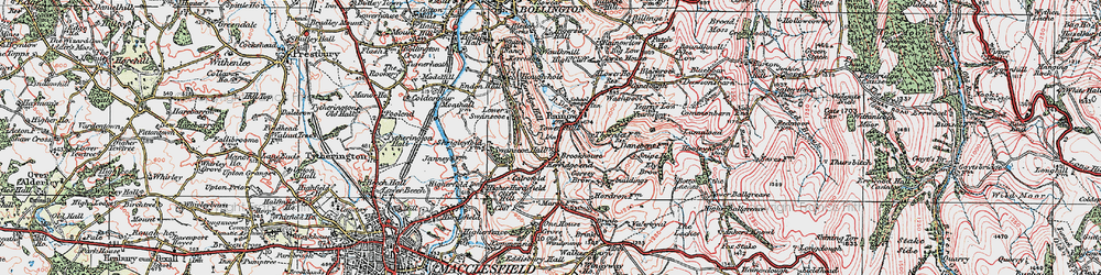 Old map of Kerridge-end in 1923