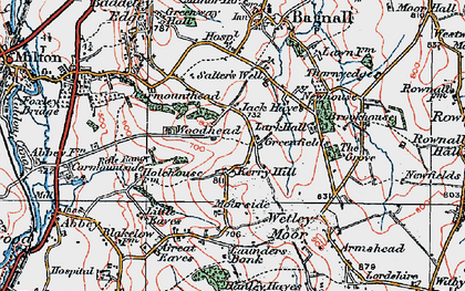 Old map of Wetley Moor in 1921