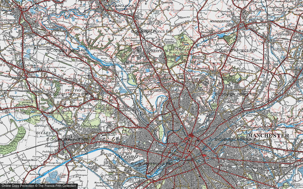 Old Map of Kersal, 1924 in 1924