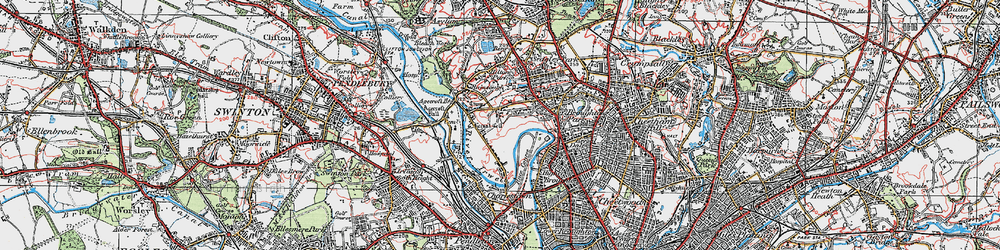 Old map of Kersal in 1924