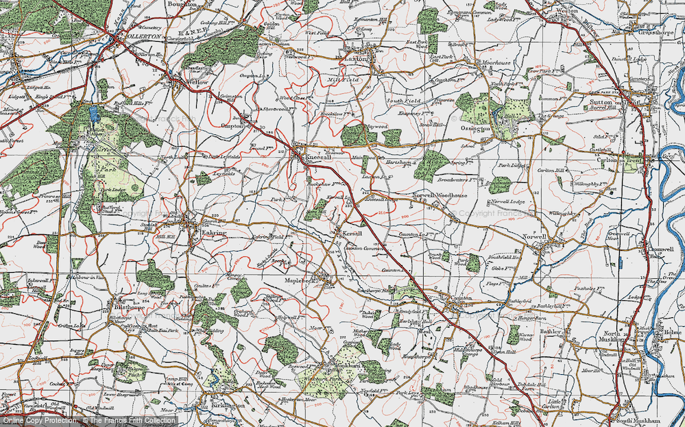 Old Map of Kersall, 1923 in 1923