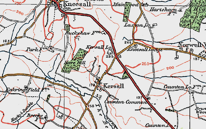 Old map of Kersall in 1923