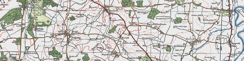 Old map of Laxton Lodge in 1923