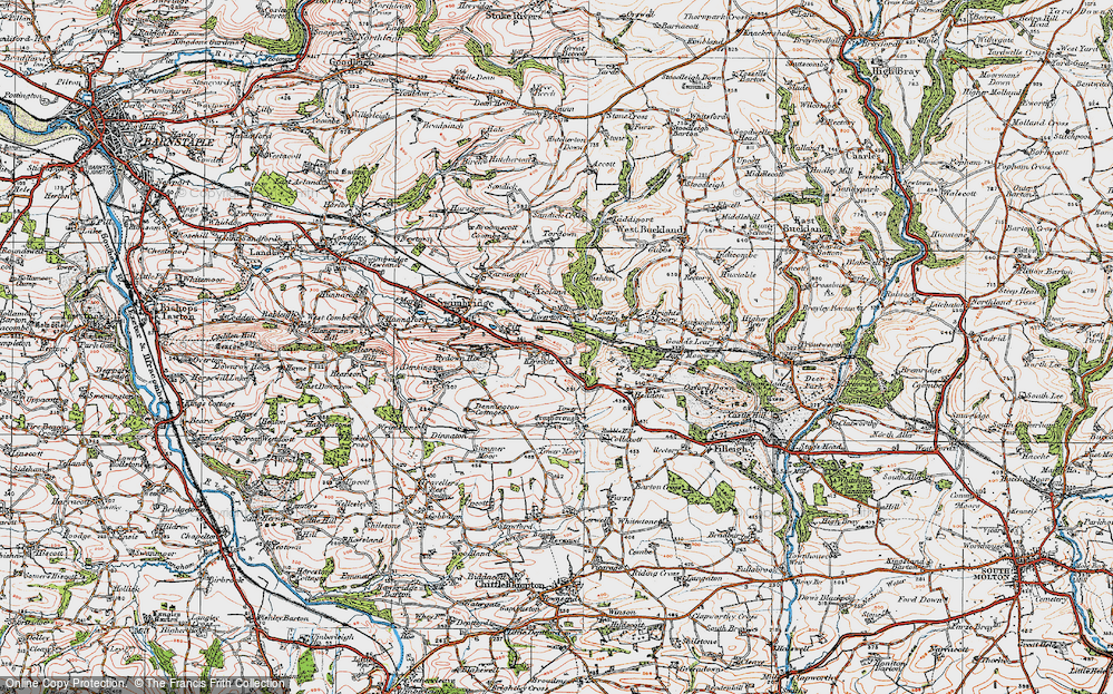 Old Map of Kerscott, 1919 in 1919