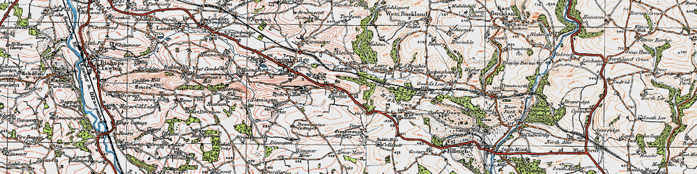 Old map of Kerscott in 1919