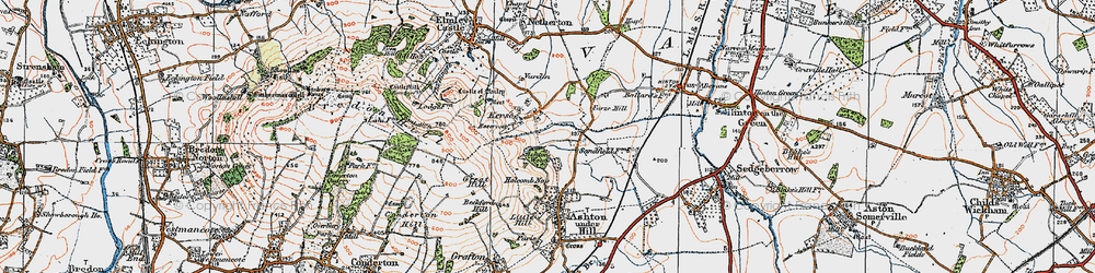 Old map of Kersoe in 1919