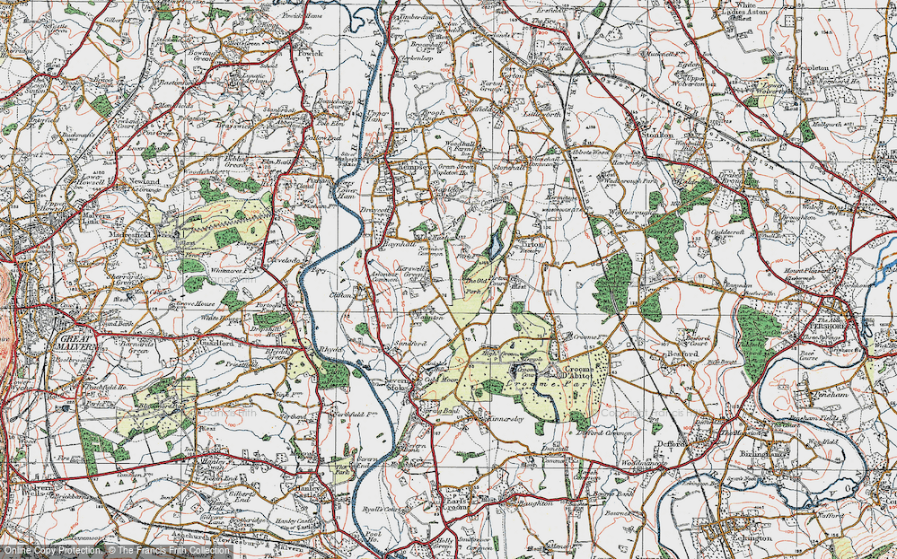 Old Map of Kerswell Green, 1920 in 1920