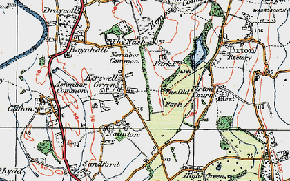 Old map of Kerswell Green in 1920