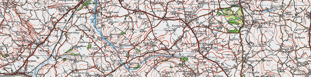 Old map of Kerthen Wood in 1919
