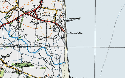 Old map of Benacre Ness in 1921
