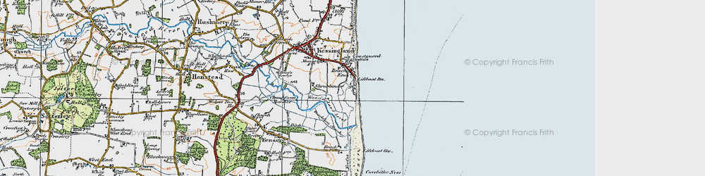 Old map of Kessingland Beach in 1921