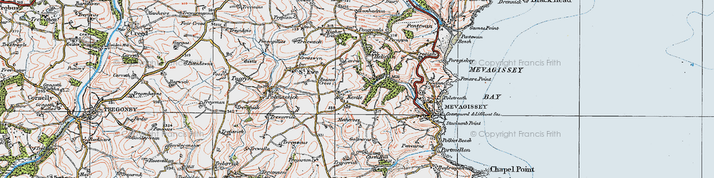 Old map of Kestle in 1919