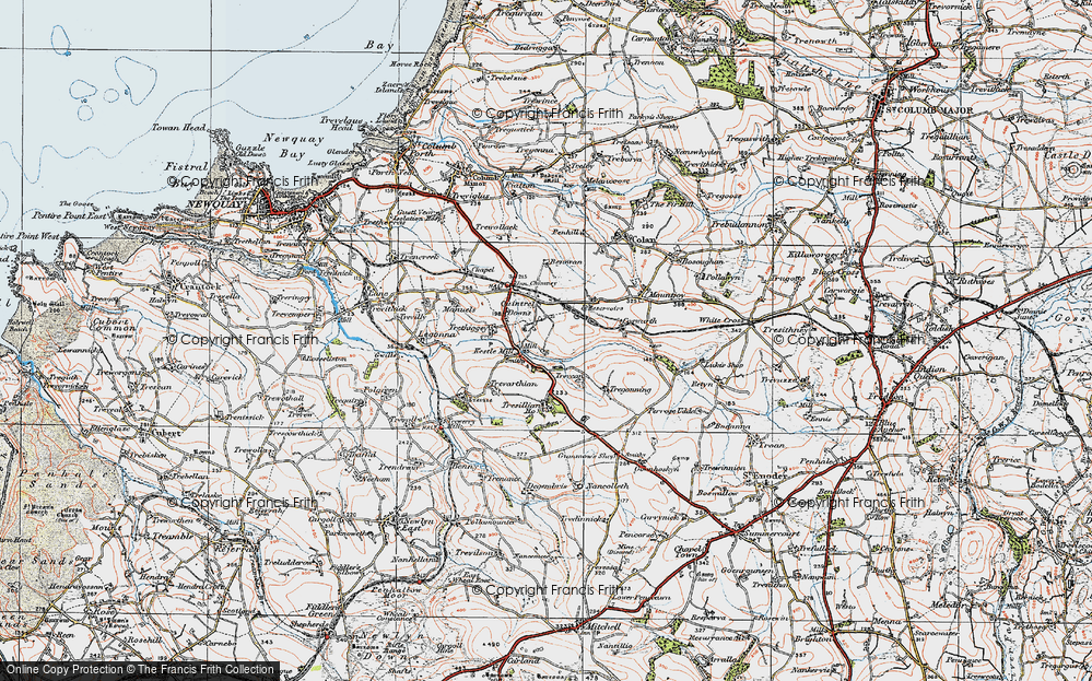 Old Map of Historic Map covering Coswarth in 1919