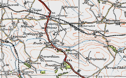 Old map of Coswarth in 1919