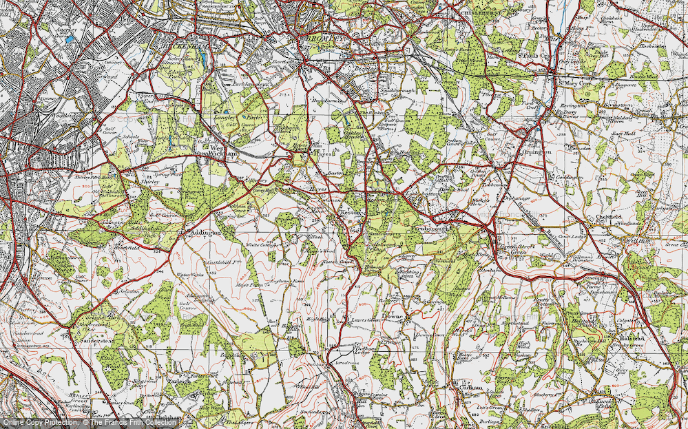 Old Map of Keston, 1920 in 1920