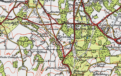 Old map of Keston in 1920
