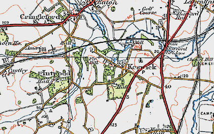 Old map of Keswick Hall (Coll) in 1922