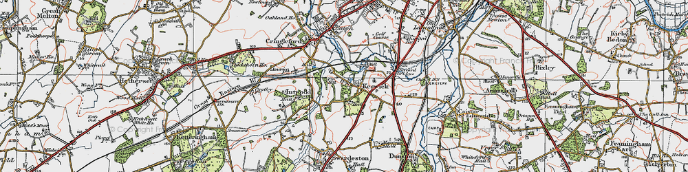 Old map of Keswick Hall (Coll) in 1922