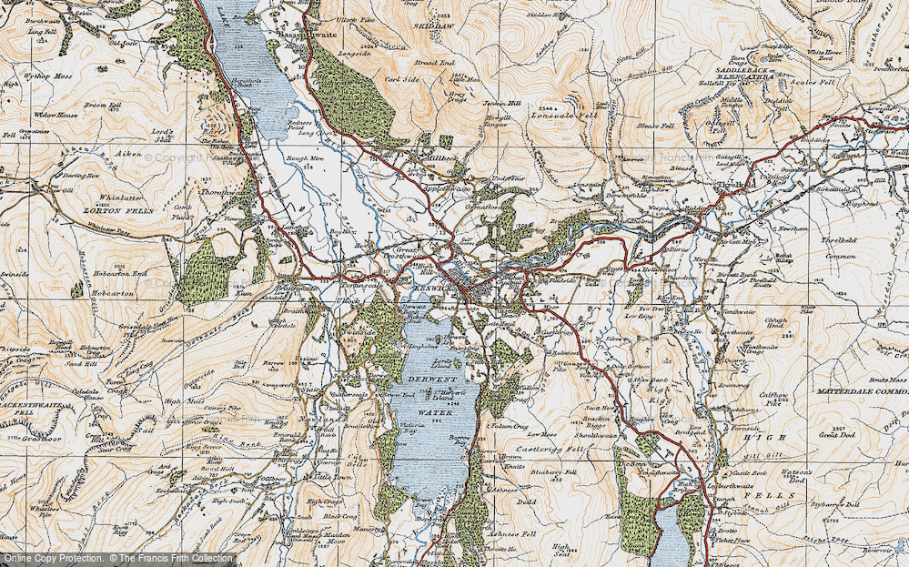 Old Map of Keswick, 1925 in 1925