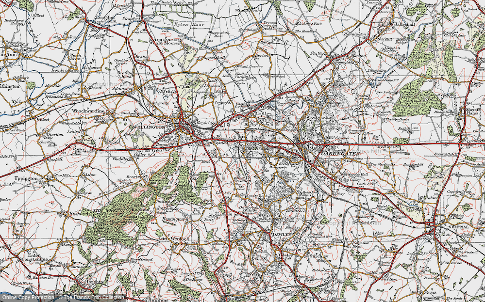 Old Map of Ketley, 1921 in 1921