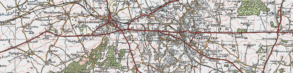 Old map of Ketley in 1921