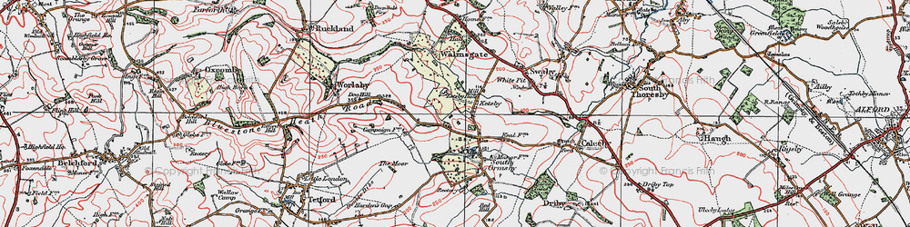 Old map of Ketsby in 1923