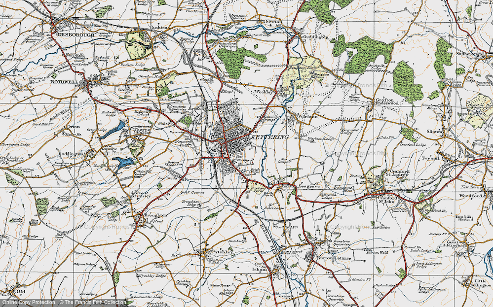 Old Map of Kettering, 1920 in 1920