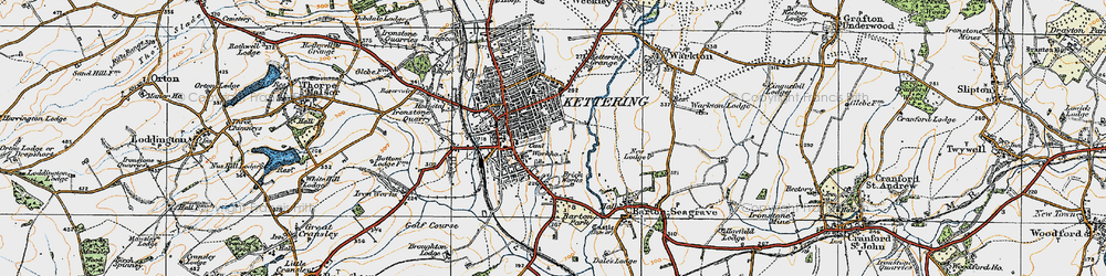 Old map of Kettering in 1920