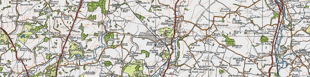 Old map of Kettle Green in 1919