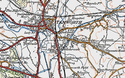 Old map of Kettlebrook in 1921