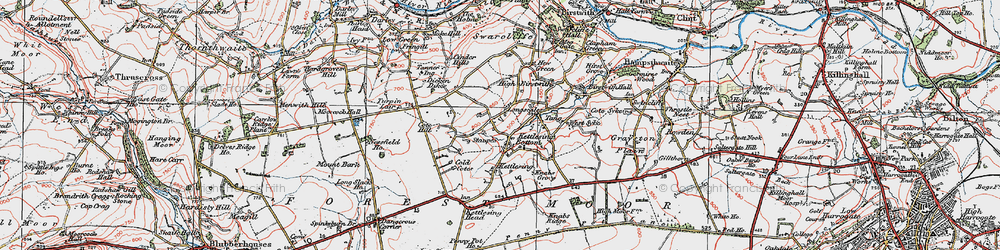 Old map of Kettlesing Bottom in 1925
