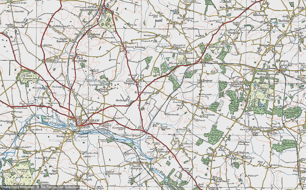 Old Map of Kettlestone, 1921 in 1921