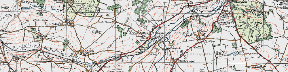 Old map of Ketton in 1922
