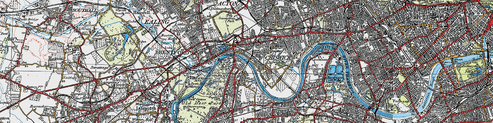 Old map of Kew in 1920