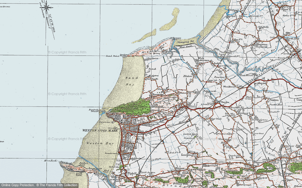 Old Map of Kewstoke, 1919 in 1919