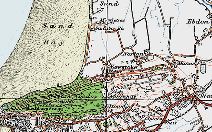 Old map of Kewstoke in 1919