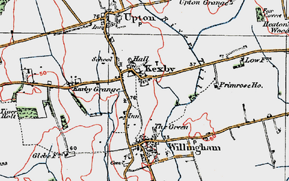 Old map of Kexby in 1923