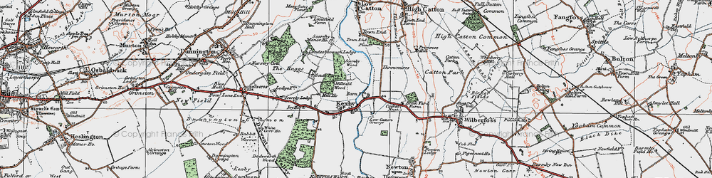 Old map of Kexby in 1924