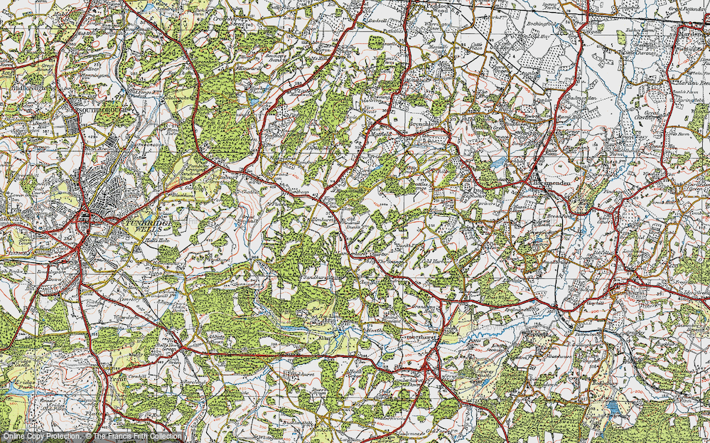 Old Map of Key's Green, 1920 in 1920