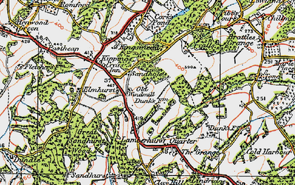 Old map of Key's Green in 1920