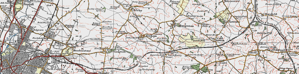 Old map of Keyham in 1921