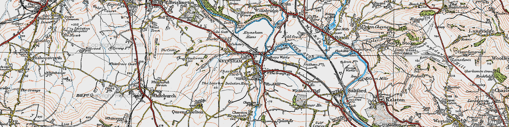 Old map of Keynsham in 1919