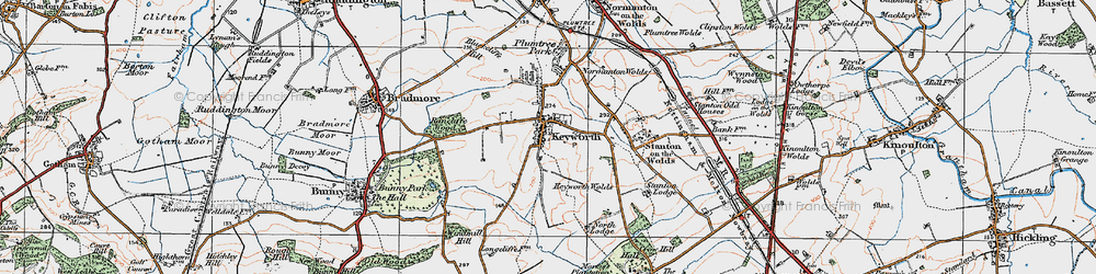 Old map of Keyworth in 1921