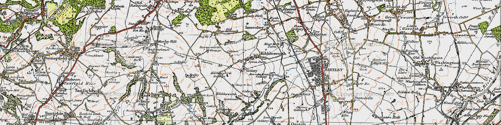 Old map of Old Ravensworth in 1925