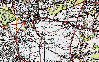 Old map of Kidbrooke in 1920